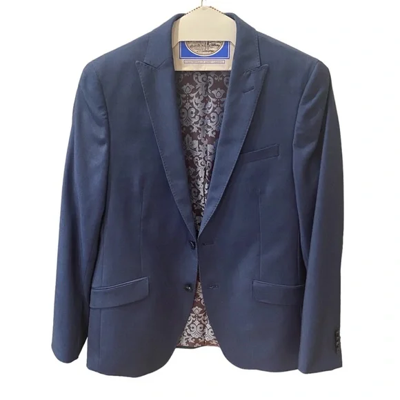 Nordstrom Savile Row 2 Piece Suit Blue 2 Button Jacket Pants 40R - Picture 4 of 14